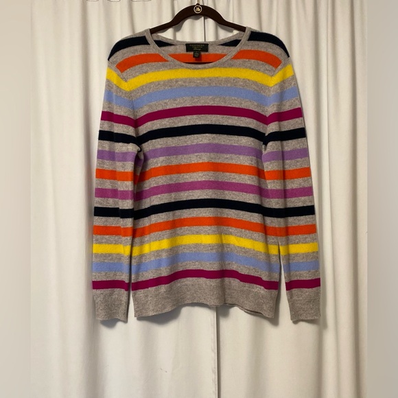 Charter Club Cashmere Sweater - Yellow, Orange, Gray - Picture 1 of 7